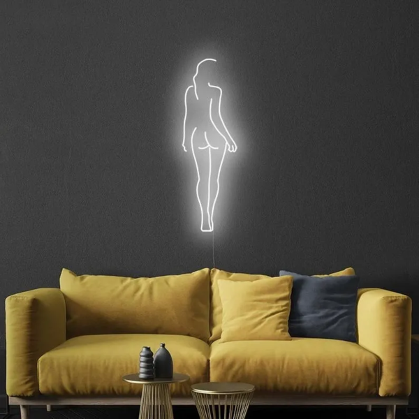 NÉON FLEX PERSONNALISÉ “SILHOUETTE DE FEMME”, CHOIX DE COULEUR ET DIMENSIONS, 55CM - 80CM